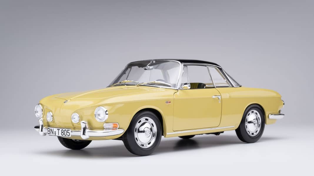 Der große Karmann von Norev in 1:18 startet in Manilagelb