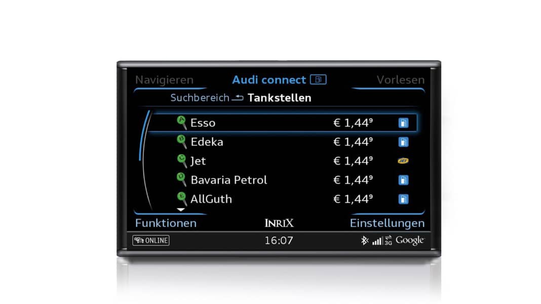 Kraftstoffpreise per Audi connect - Spritpreise in Echtzeit
