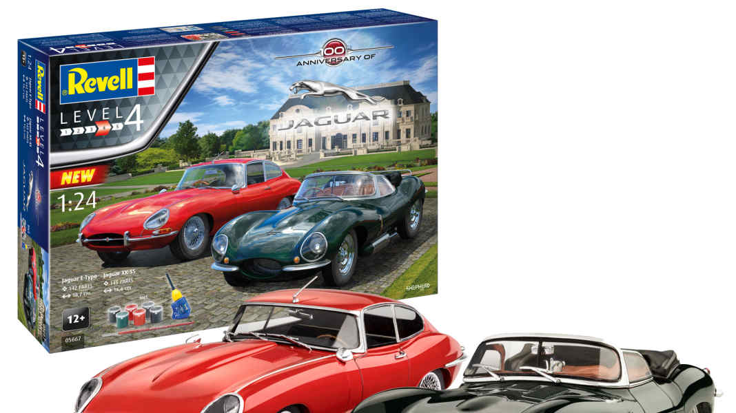 Revell bringt feines Jubiläumsset zum Thema 100 Jahre Jaguar Cars in 1:24