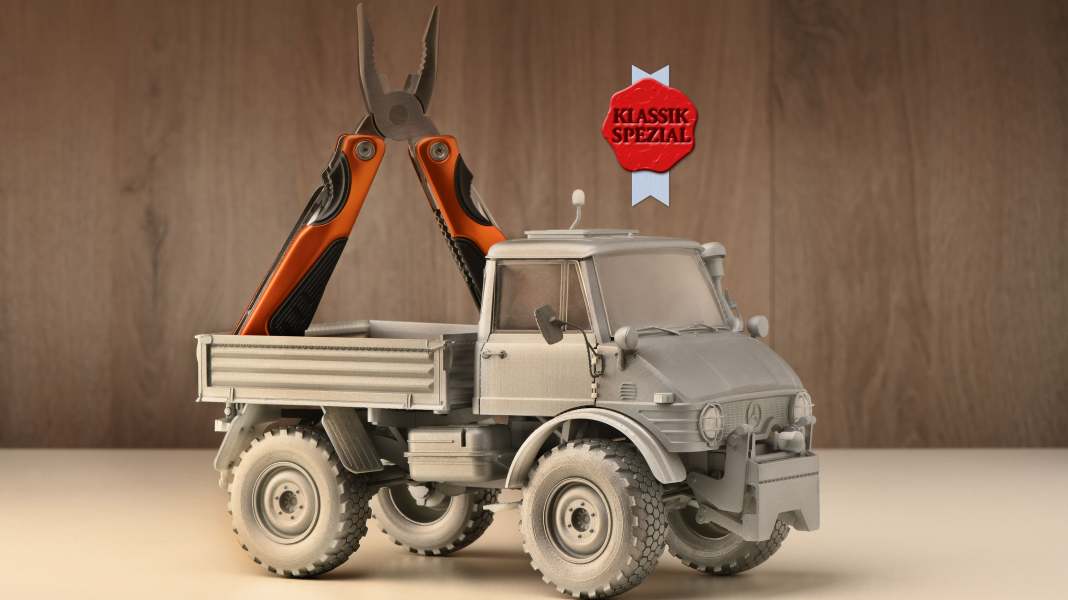 Goldene Mitte: Unimog 406 von Schuco in 1:18