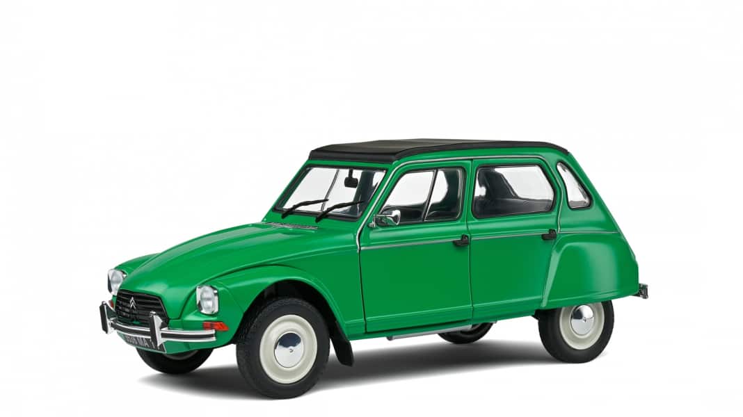 Solido bringt die Edel-Ente Citroen Dyane in 1:18 und Tannenbaumgrün