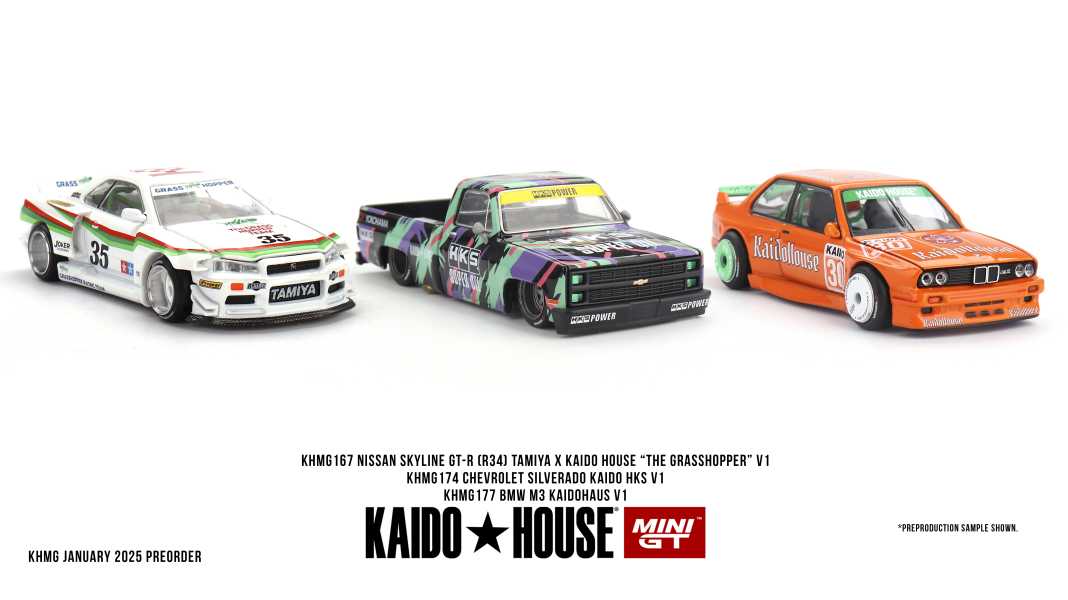Messeticker 2: Mini GT zündet Kaido-House-Knüller von Chevy, BMW und Nissan in 1:64