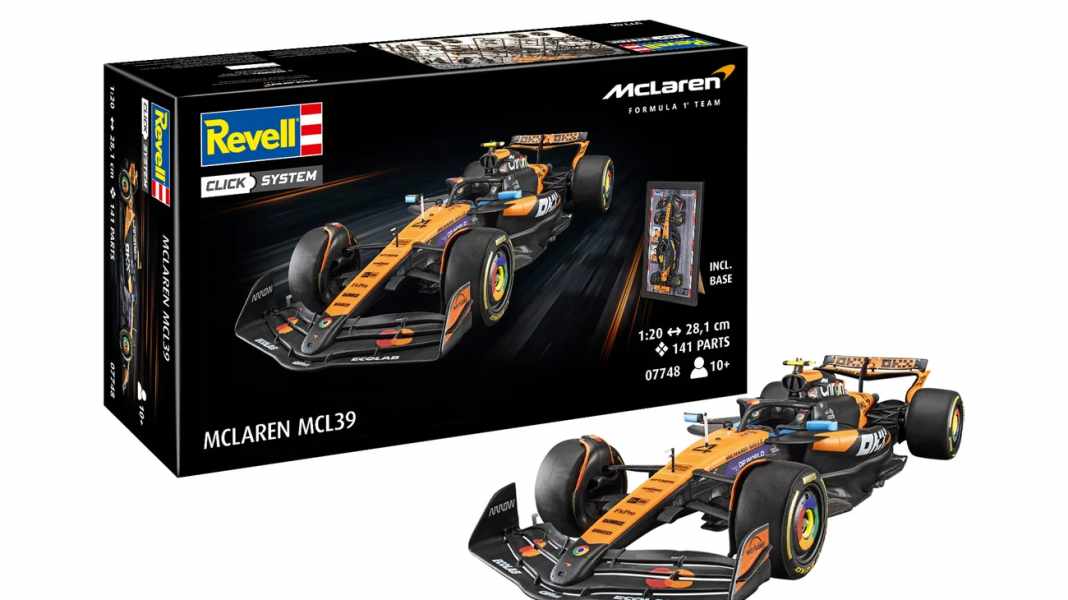 Revell rollt McLaren von Champ Norris MCL39 als Click-Bausatz aus der 1:20-Box