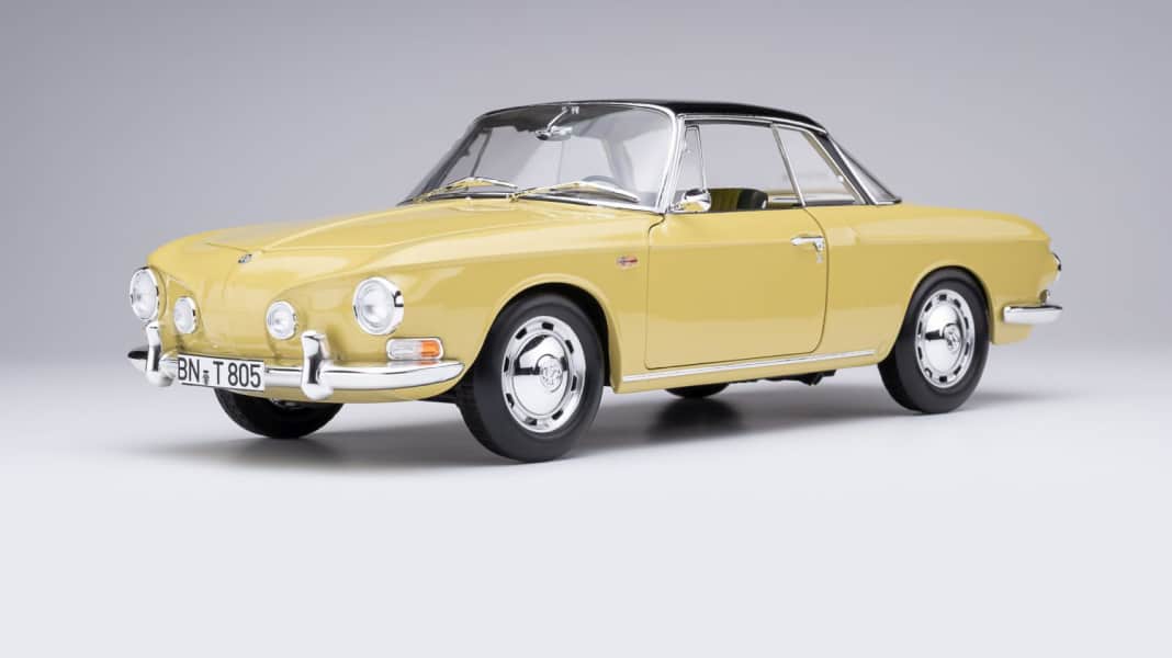 Der große Karmann von Norev in 1:18 startet in Manilagelb
