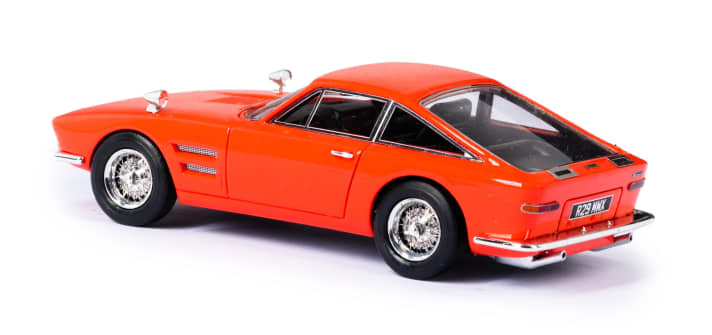 Die kantige Coupé-Karosserie des Trident Clipper, der ab 1967 gebaut wurde, hatte die Firma Fissore entwickelt. Die Heckklappe besteht völlig aus Glas.