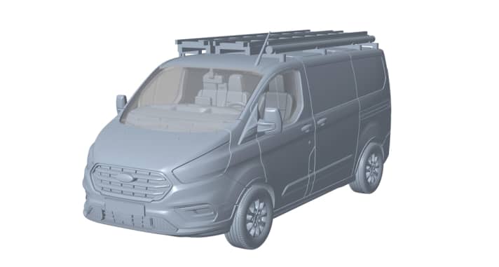 Die Computeranimation für die CAD-Konstruktion des 1:43-Modells der Briten zeigt, dass Corgi den Lieferwagen in der Version mit dem flachen Dach in Die Cast nachbauen wird ]