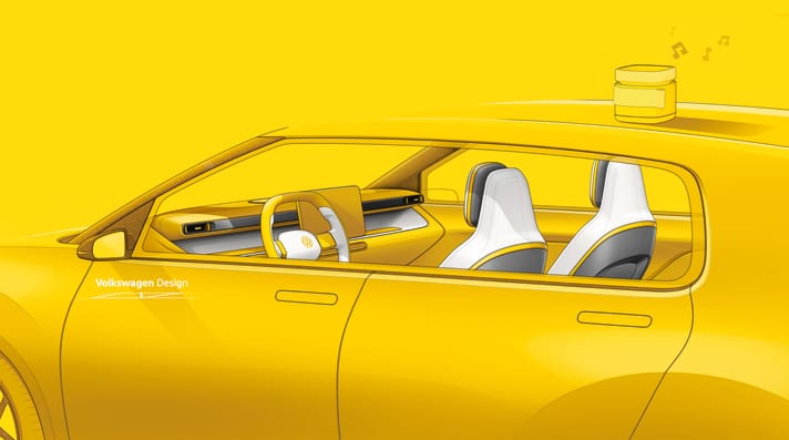 Helle, warme Farben werden auch in der Serienausstattung Einzug halten. Das Verhältnis zwischen Fensterband und Türen liegt bei 2/5 und 3/5 - das entspricht dem goldenen Schnitt