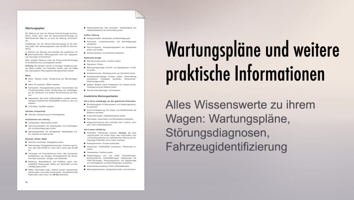  Wartungspläne und weitere praktische Informationen
