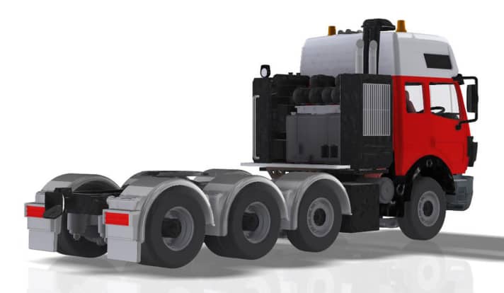 Das Schwerlastprogramm des Mercedes-Benz NG/SK bei WSI Models in 1:50 kommt aus Die Cast und umfasst außerdem unterschiedliche Radstände, Ballastpritschen und Schwerlasttürme ]Foto. Werk