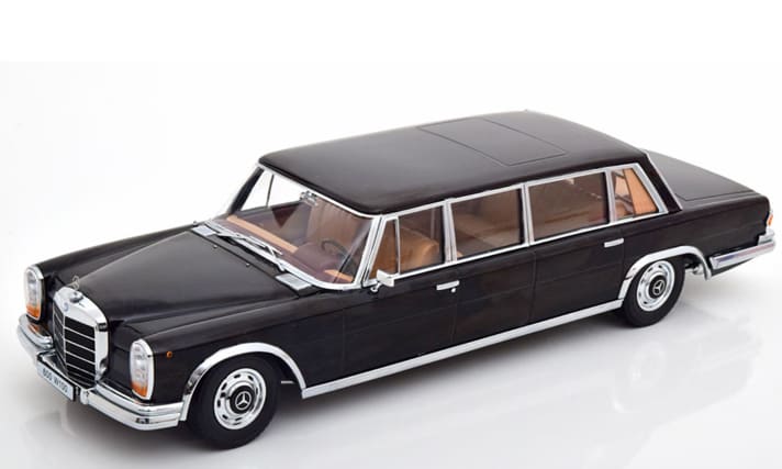 Der 600er von Mercedes-Benz wird in diesem Jahr 60 Jahre jung. Die Staatskarosse in langer Pullman-Version baut KK-Scale in 1:18 nach]Foto: Werk