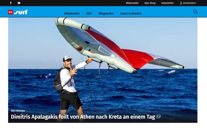 Screenshot der neuen Website www.surf-magazin.de