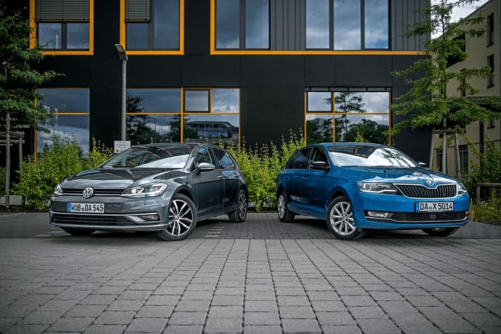   Fahrdynamisch fährt der Golf auch dank der Technik des modularen Querbaukastens in einer anderen Liga als der Rapid