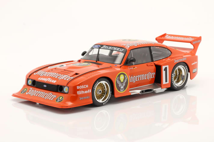 Der Ford Capri Gruppe 5  “Jägermeister” von Werk83 in der Baugröße 1:18 und aus Die Cast ist das Supermodell des Jahres 2022 ]Foto: Werk