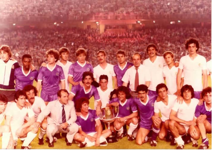 Real Madrid und die Castilla nach dem Finale der Copa del Rey 1980