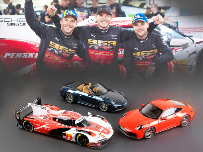Für Norev wird 2026 auf jeden Fall ein Porsche-Jahr: Denn neben dem Weltmeister-Auto des 963 mit der Startnummer 6 kommen in 1:18 auch die ersten Modelle des Porsche Carrera 911 (992.2) auf den Markt. Foto: C. Hoffmann/Porsche AG