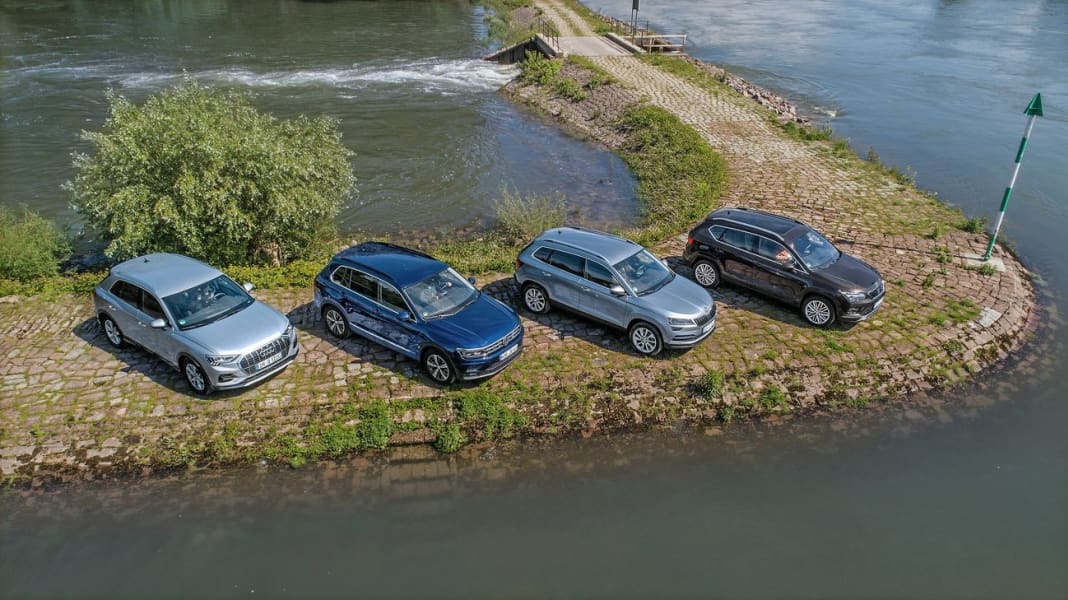 Vergleich: Audi Q3 vs. Seat Ateca vs. Skoda Karoq vs. VW Tiguan - Vier gewinnt