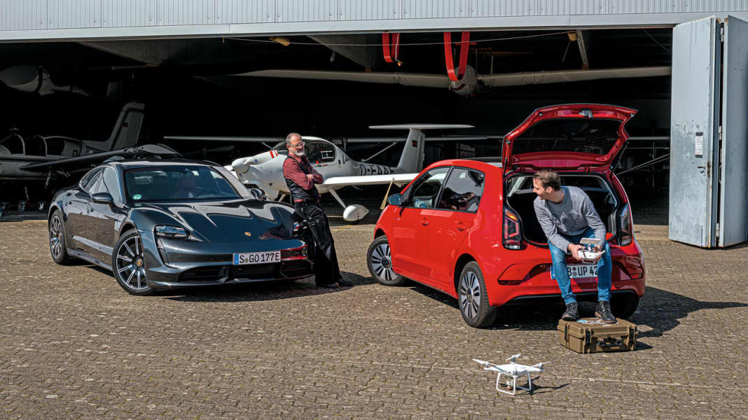 Vergleichstest: Porsche Taycan Turbo vs. VW E-Up! - E-benbürtig?