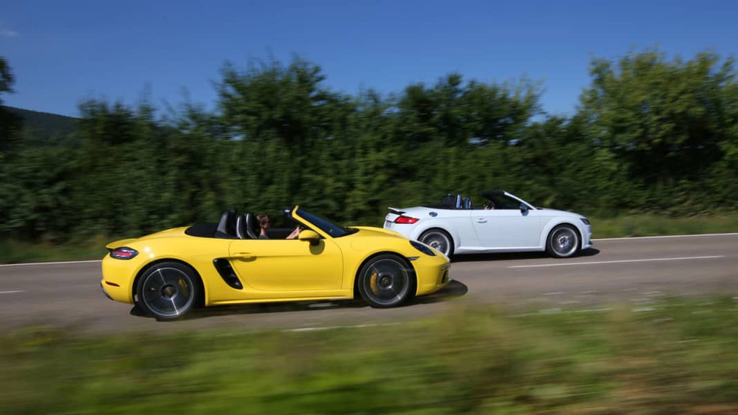 Vergleichstest: Porsche 718 Boxster vs. Audi TTS - Vierer-Bande