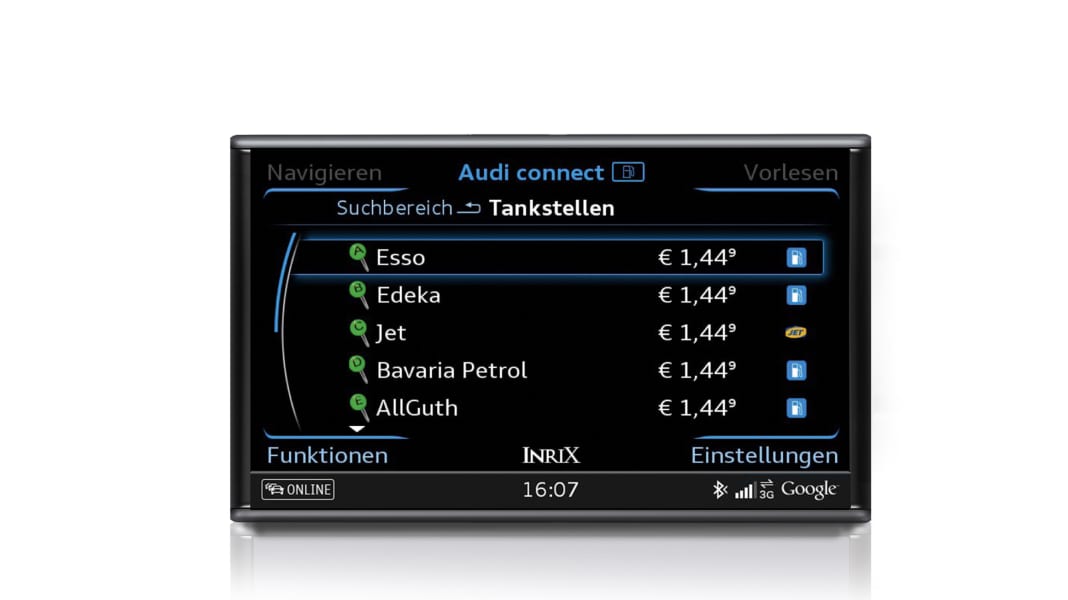 Kraftstoffpreise per Audi connect - Spritpreise in Echtzeit