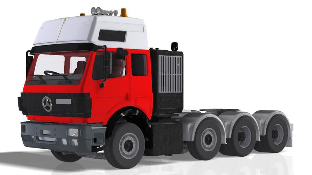 WSI zeigt erste 3D-Animationen seines Schwerlast-Mercedes NG/SK in 1:50