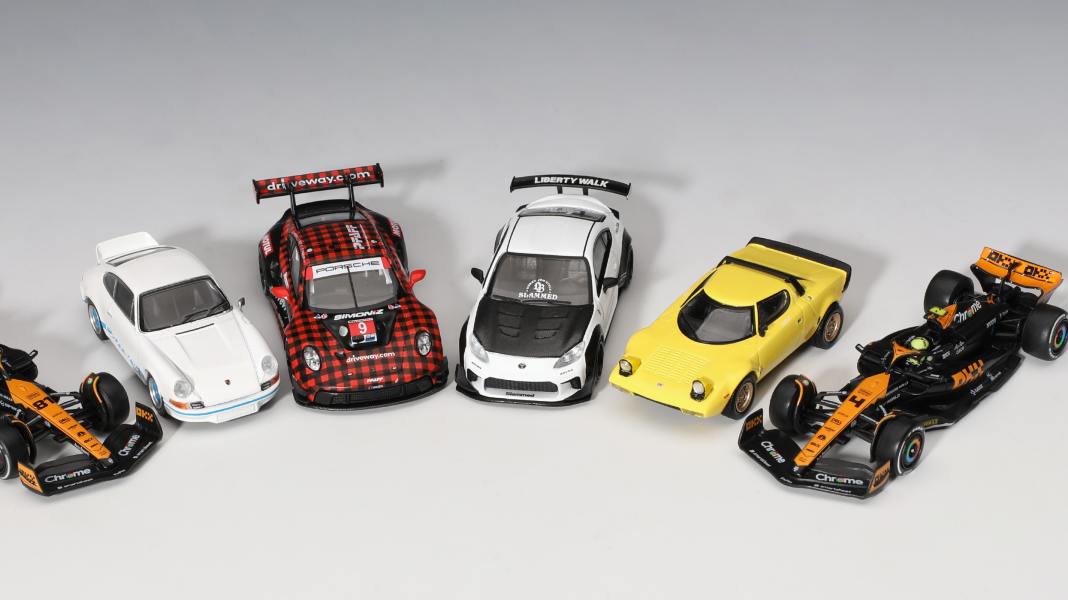 Mini GT setzt auf Porsche, McLaren, Toyota und Lancia in 1:64