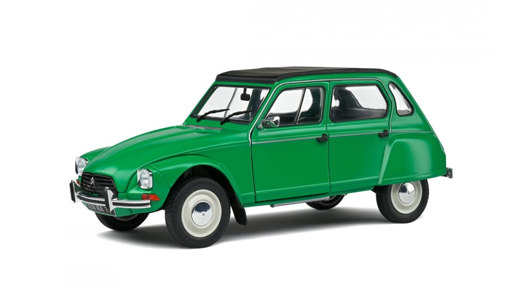 Solido bringt die Edel-Ente Citroen Dyane in 1:18 und Tannenbaumgrün