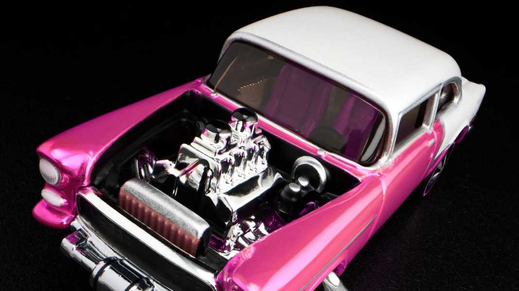 Hot Wheels RLC enthüllt '55 Chevy Bel Air Gasser in Party-Pink als 1:64er