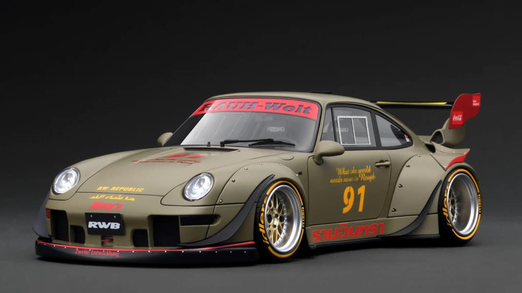 RWB 993 in Khaki erobert die Modellauto-Szene dank Ignition Model in 1:18