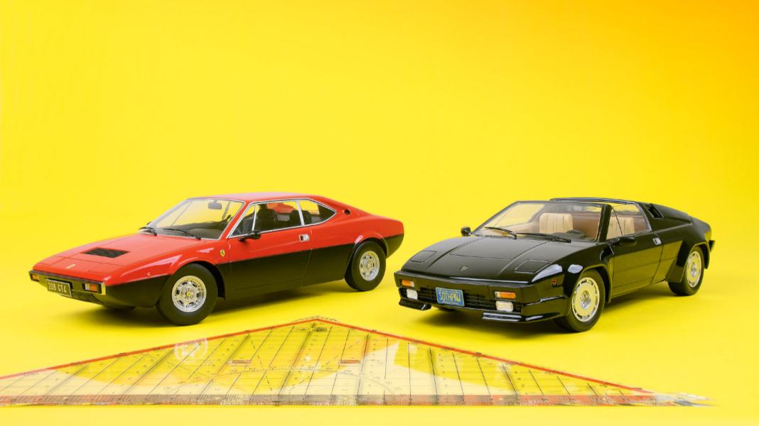 Lamborghini Jalpa und Ferrari 208 GT4 von KK-Scale in 1:18 – A la Kantonese