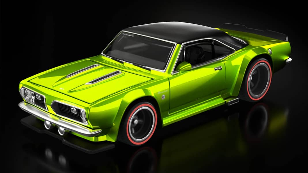 Der giftgrüne Plymouth Barracuda von Hot Wheels blendet jeden 1:64-Fan!