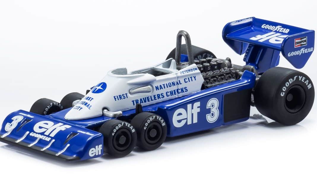 Kyosho schiebt seinen Sechsrad-Tyrrell aus der 1:64-Box