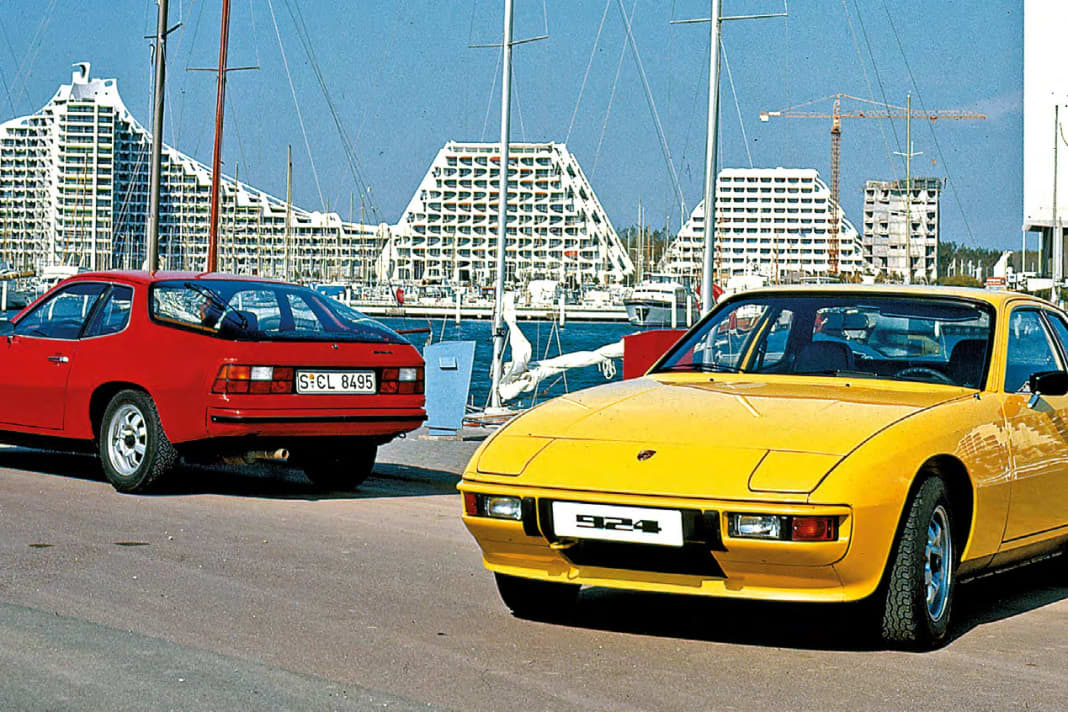 Der 1976 gestartete 924 mit Transaxle-Antrieb wird in Auftragsarbeit bei der „Audi NSU Auto Union AG“ in Neckarsulm montiert