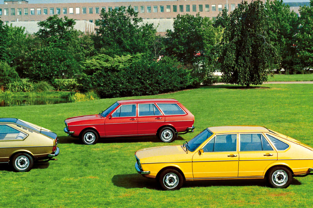 Als die Autos noch bunt waren: Den Ur-Passat gab es als Kombi (Typ 33) und mit schrägem Heck (Typ 32). Besonders putzig: der Zweitürer