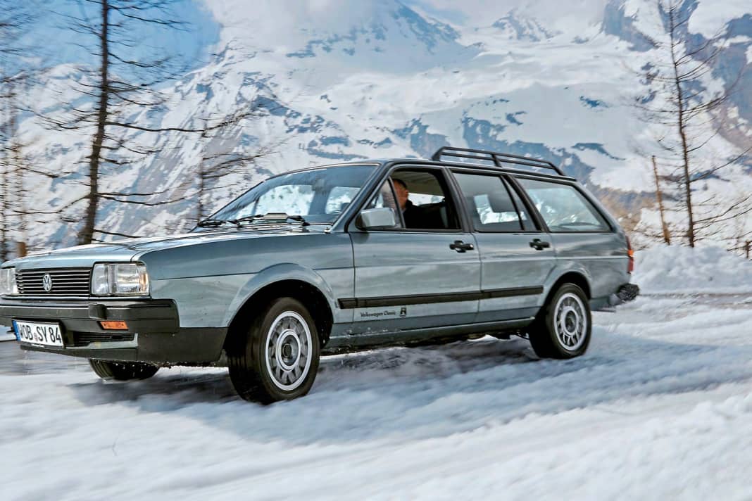 Mit dem vom Audi Quattro abgeleiteten Syncro-Allradantrieb wurde der Passat ab 1984 zum höchst talentierten Wintersportler