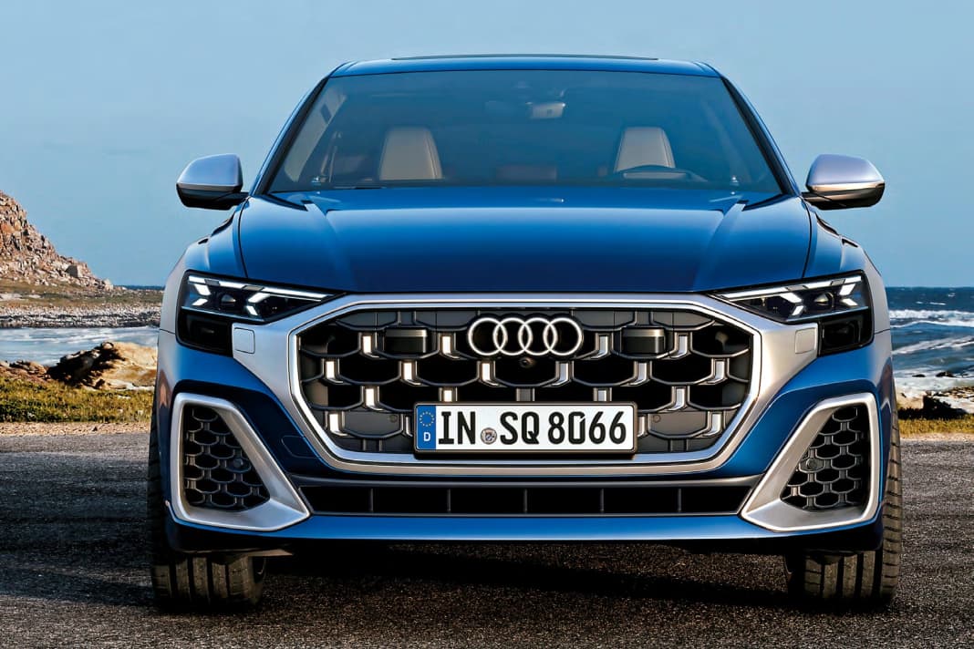Grillfest: Das Topmodell SQ8 differenziert sich von den schwächeren Q8 durch eine deutlich offensivere Optik
