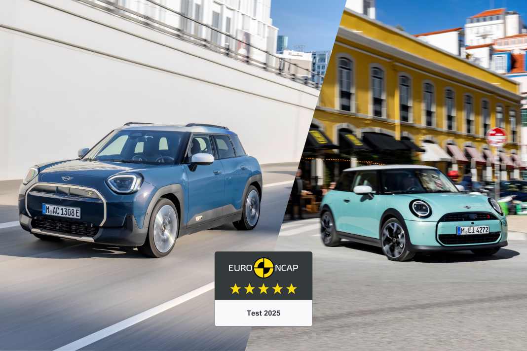 MINI Cooper Dreitürer und MINI Aceman erhalten Bestnoten beim Euro NCAP-Crashtest
