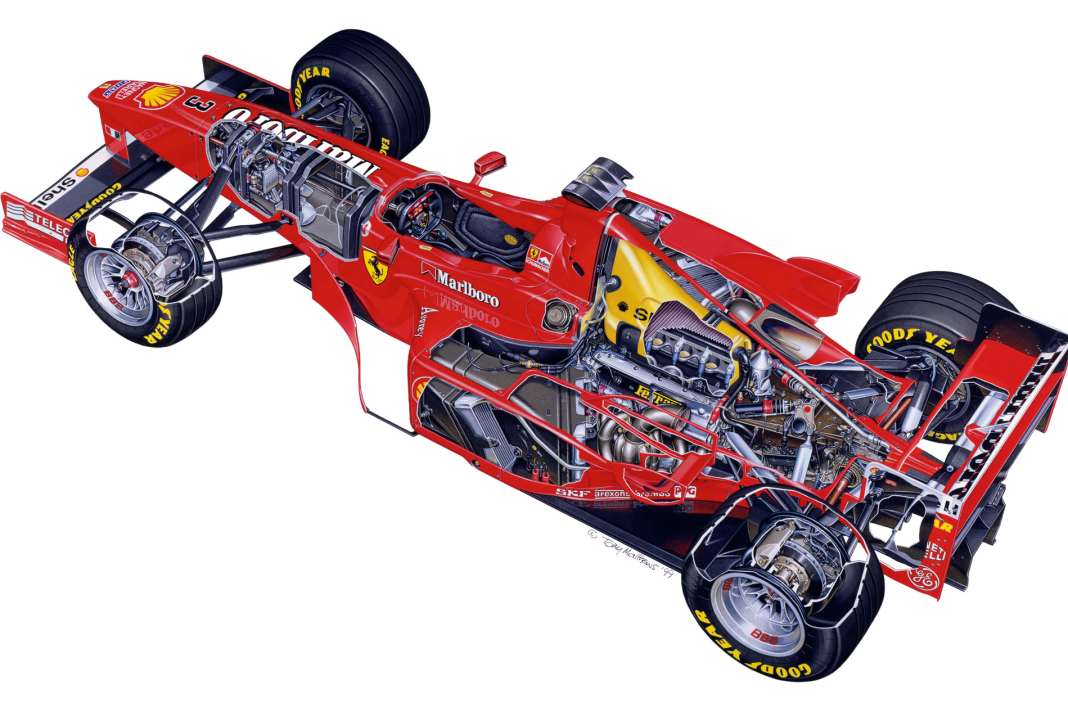 Der Ferrari F300 war schnell, aber der McLaren-Mercedes schneller. Deshalb wurde Schumi 1998 nur Vizeweltmeister.
