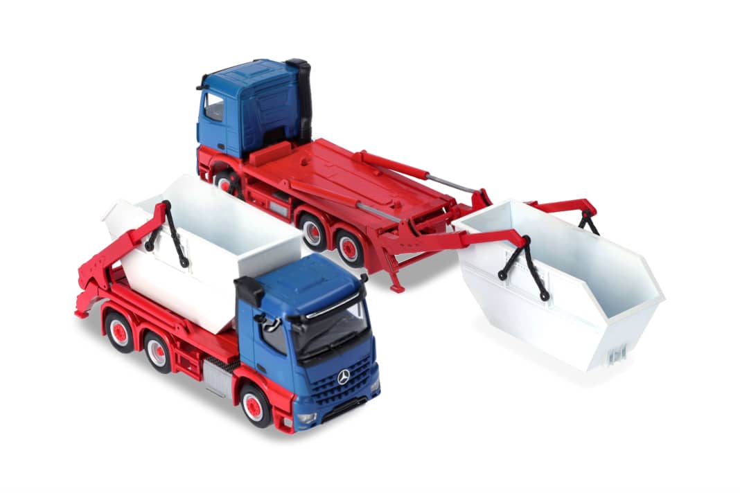 Der neue Kipper-Aufbau von Herpa nach Meiller-Vorbild ist selbstverständlich voll funktionstüchtig umgesetzt