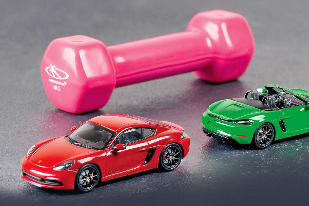 Egal ob Cayman oder Boxster, als GTS 4.0 sind die kompakten Porsche- Sportler ganz Große, auch in 1:43 von Minichamps