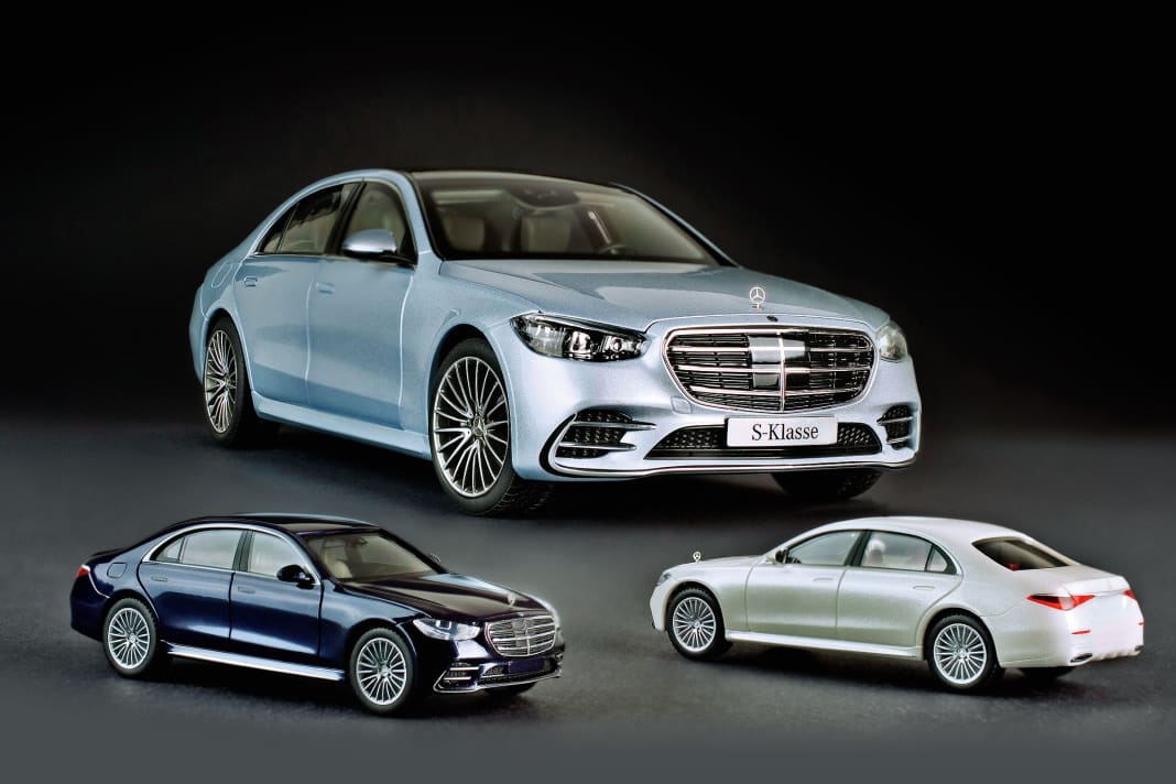 Die neue S-Klasse in 1:18 aus Die Cast von Norev und in 1:87 von Herpa aus Kunststoff zeigen wir hier schon in allen Details