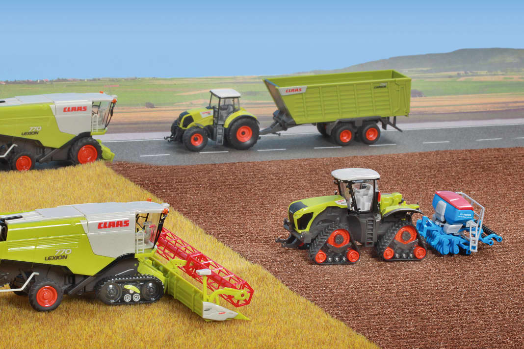 Wiking und Landwirtschaftsspezialist Claas haben eine lange Ahnengalerie in 1:87, die der Xerion TERRA TRAC innovativ fortschreiben kann