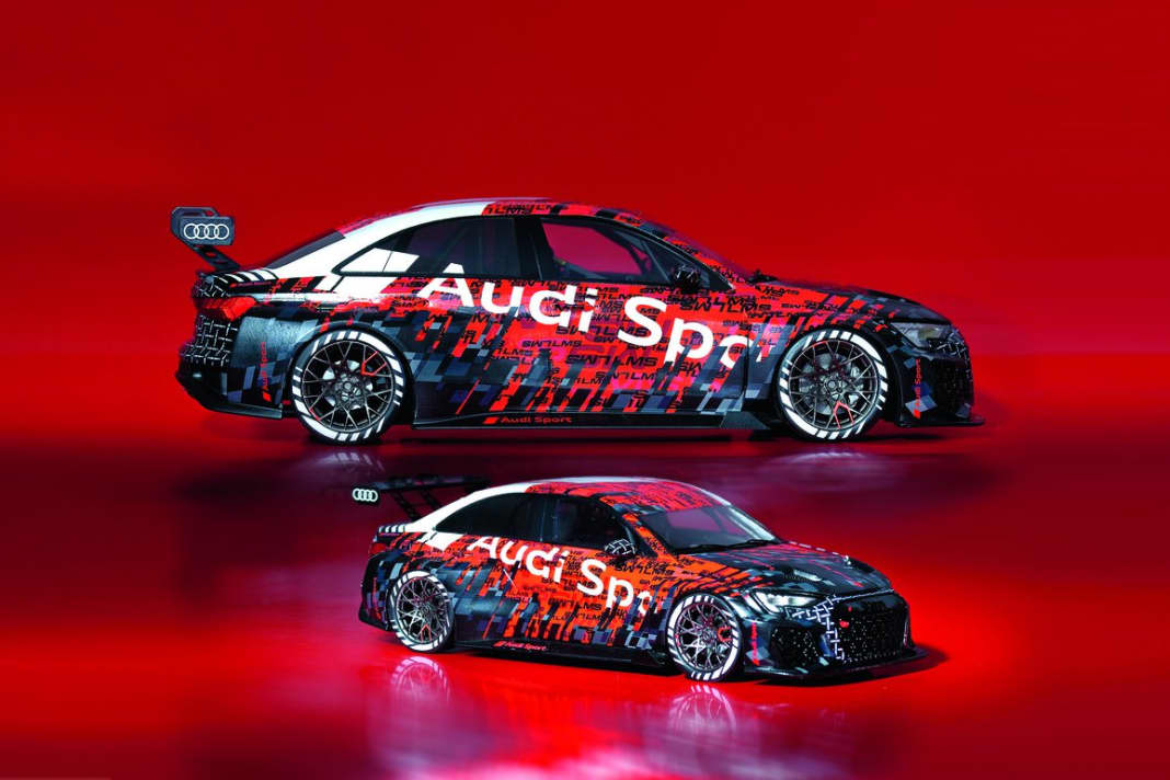 Egal ob 1:43 oder 1:18: Die beiden Audi RS 3 LMS zeigen per fekte Proportionen und sind auch bei den Finessen echte Spitzenmodelle 
