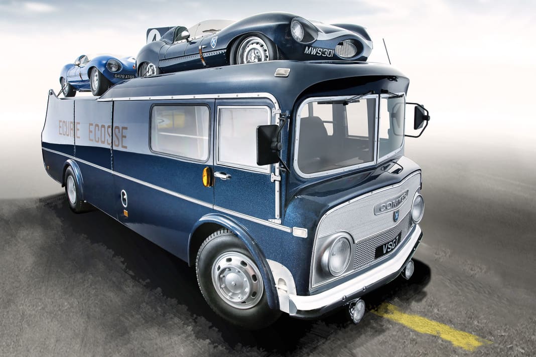 Die untere Etage des Commer-Klassikers lässt sich originalgetreu beladen, darüber bleibt noch Platz für zwei weitere Le-MansFlitzer in 1:18