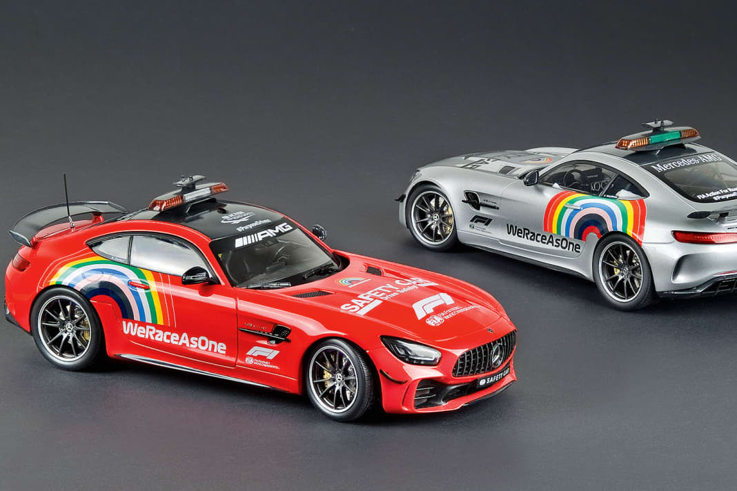 Ausnahmsweise gab es 2020 das Mercedes- AMG-Pace-Car in der F1 auch in Rot