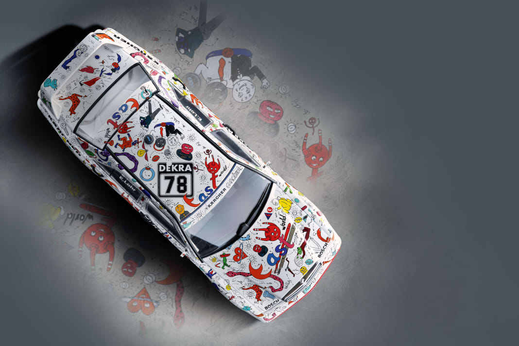 Eine 1:18-Dekoration von Ellen Lohrs  Mercedes-Benz 190 Evo 2 zu zaubern, ist  eine große Herausforderung, der sich Minichamps sehr überzeugend stellt