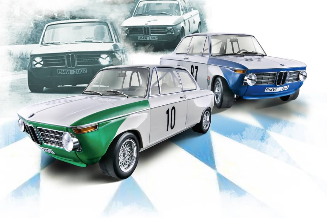 Minichamps verspricht für September drei Varianten des BMW 2002 TIK als 1:18-Modell aus Die Cast mit extrabreiten Backen für die F2-Schlappen