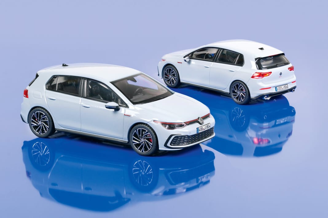 Dank CAD-Technik exakte Proportionen und eine gute Verarbeitung sowie originalgetreue Deko zeichnen den Golf VIII GTI in 1:43 aus