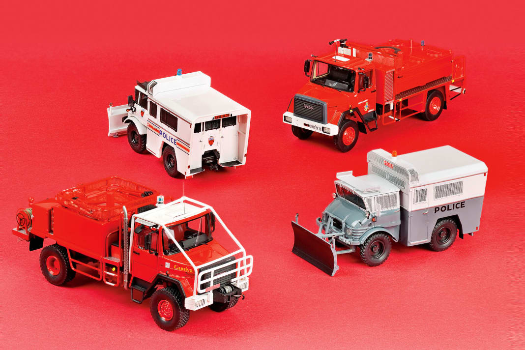 Egal ob vergitterter Unimog oder spezialisierte Iveco-Feuerwehr: Perfex und Alerte gönnen ihren 1:43ern viele gelungene Details | Fotos; C. Hoffmann