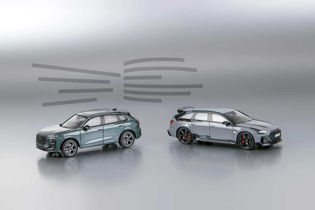 Das Die-Cast-Modell des Audi Q3 von Norev erhält bis zum Serienstart noch den passenden Kennzeichenträger
