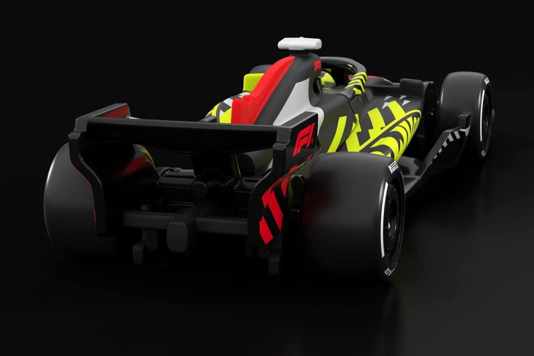 Bei der Gestaltung ihres Concept-Cars haben sich die Hot-Wheels-Desinger einfach überlegt, wie ein F1-Renner der Marke an den Start gehen könnte. ] Foto: Werk